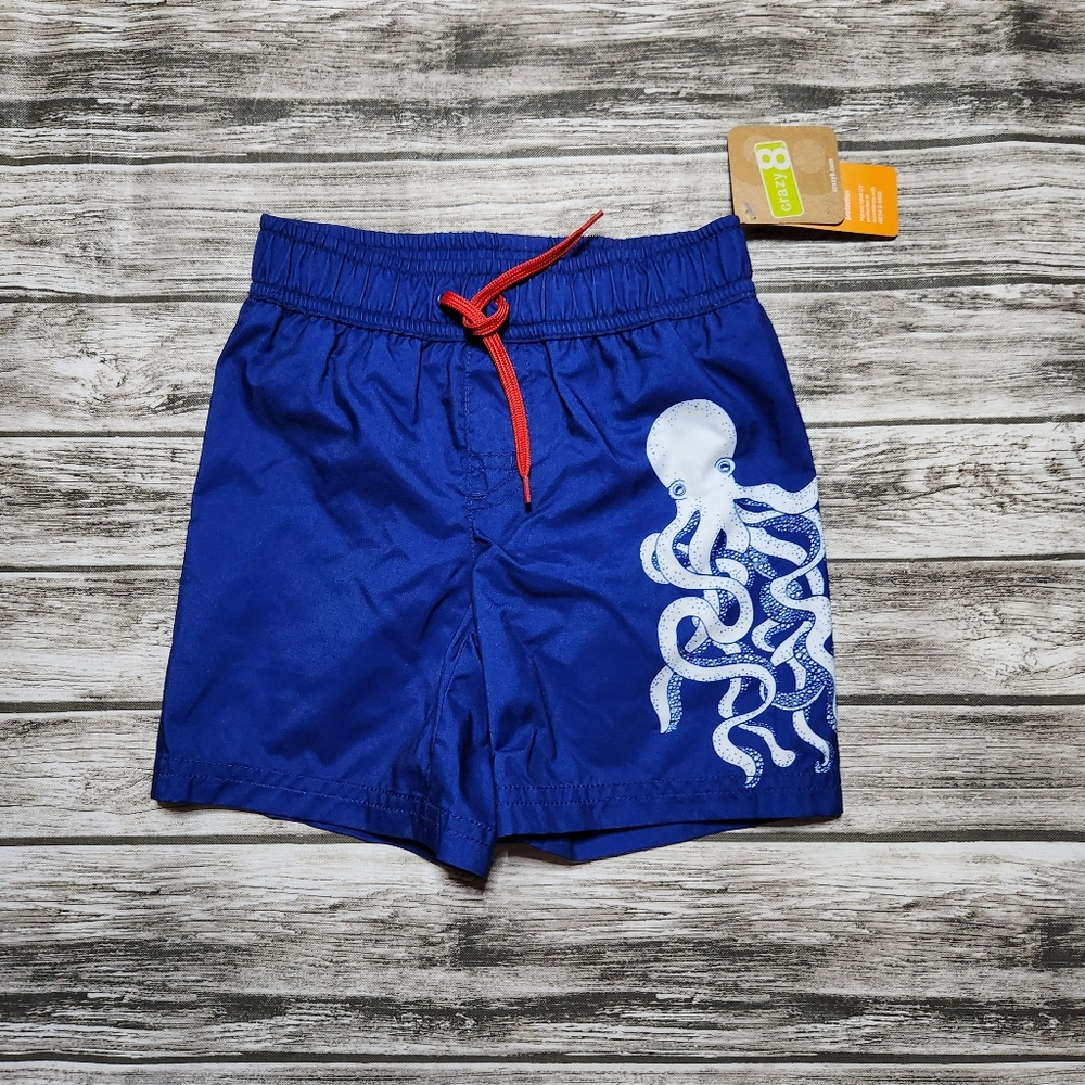 Crazy 8 dark blue octopus swim trunks
